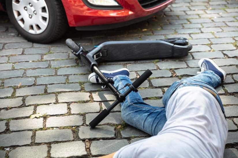 Scooter Laying On The Road