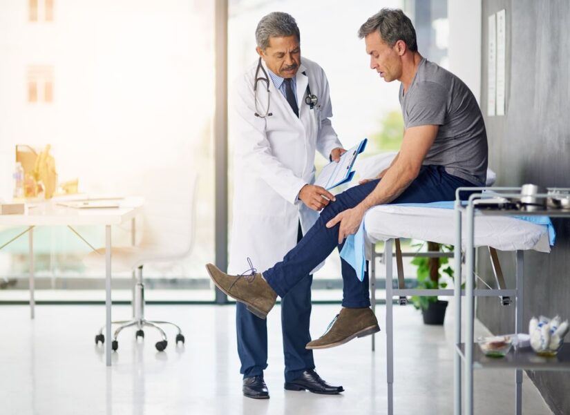 Doctor Examining A Patients Knee