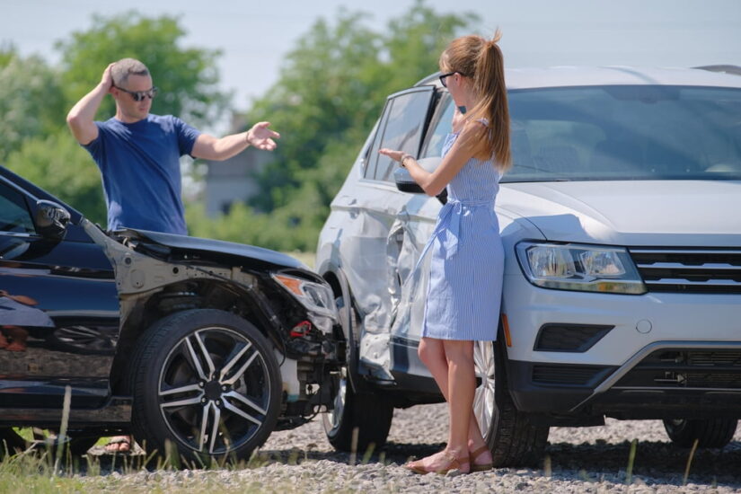 Two Persons discussing About An Accident